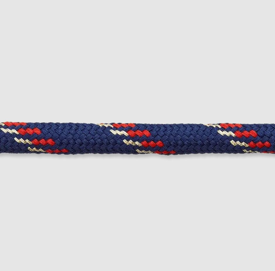 Kordel - Lurexkordel - 7mm - Navy/Rot/Gold