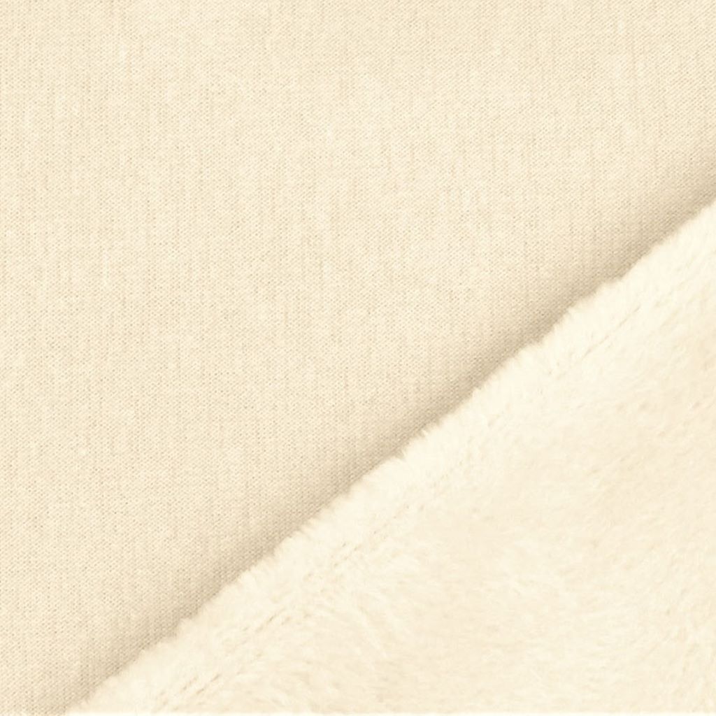 Alpenfleece - Sweat mit Plüschfell-Abseite - Uni - Ecru