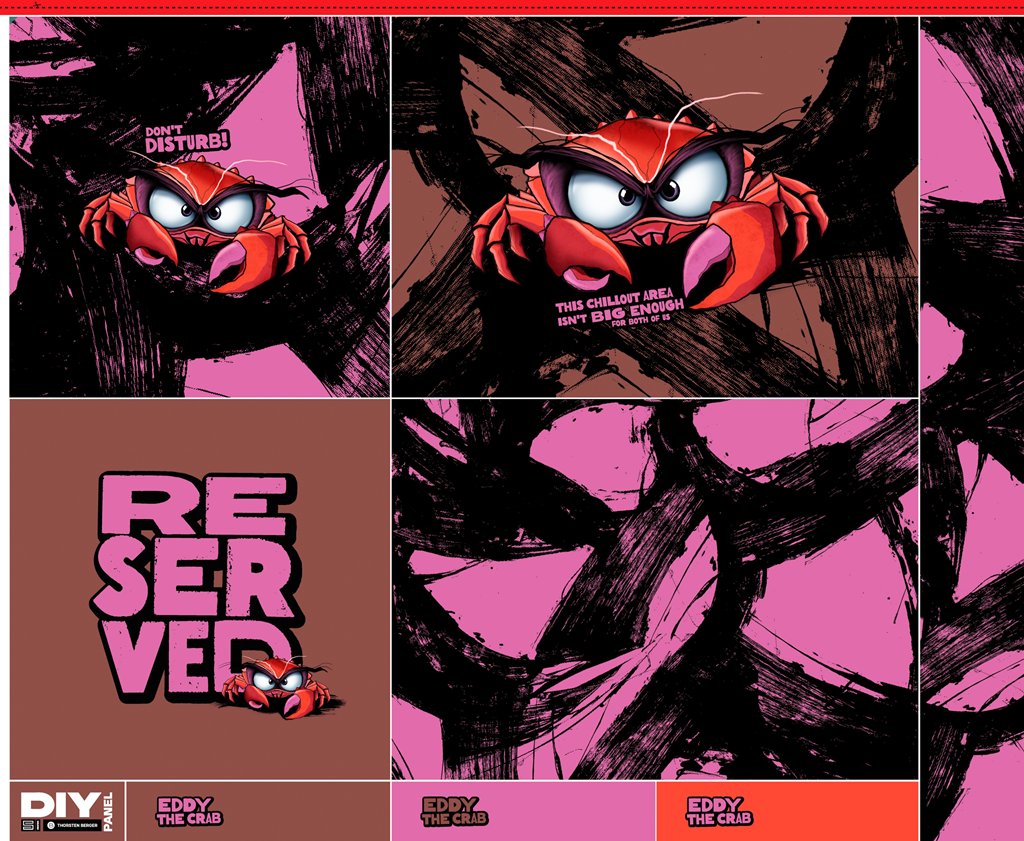 Hochwertiges Samt-Kissenpanel "Salty Pillows" von Thorsten Berger – Krabben-Motiv in intensivem Beere / Pink, 100% Polyester, ca. 115x140cm, 250g/m², für zwei verschiedene Kissengrößen