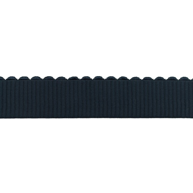 Gummiband mit glänzender Bogenkante - 40mm - Uni Marine