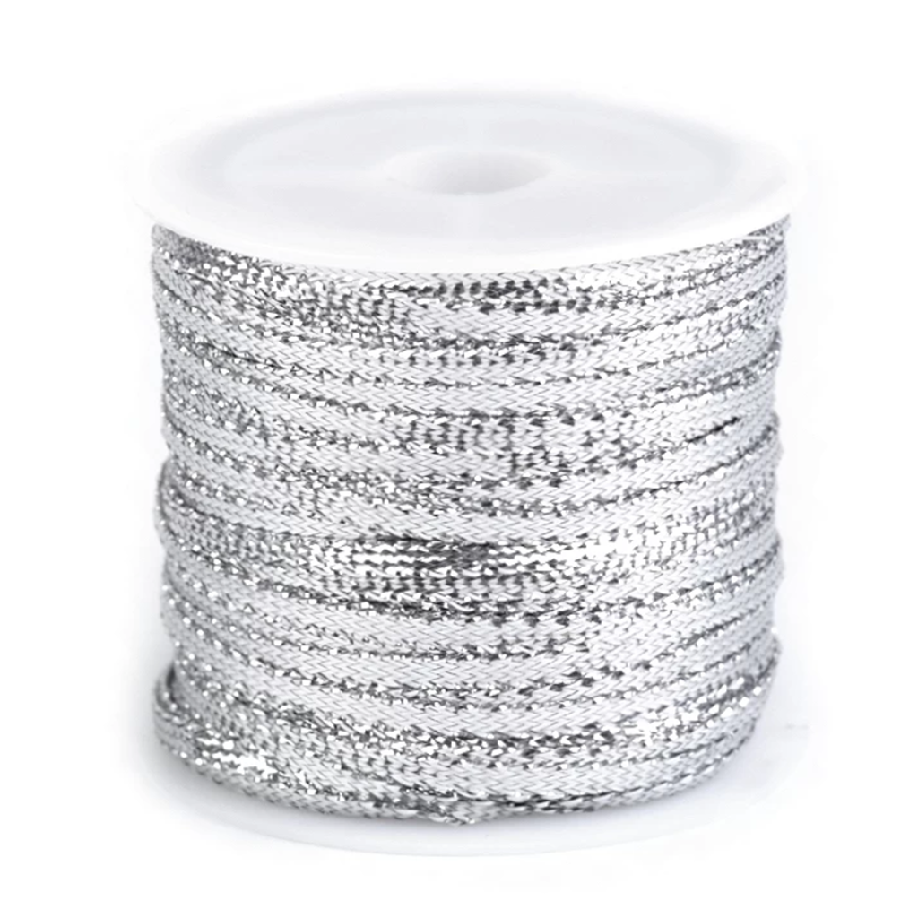 Lurex Band - Weihnachten - Meterware - 3mm - Silber