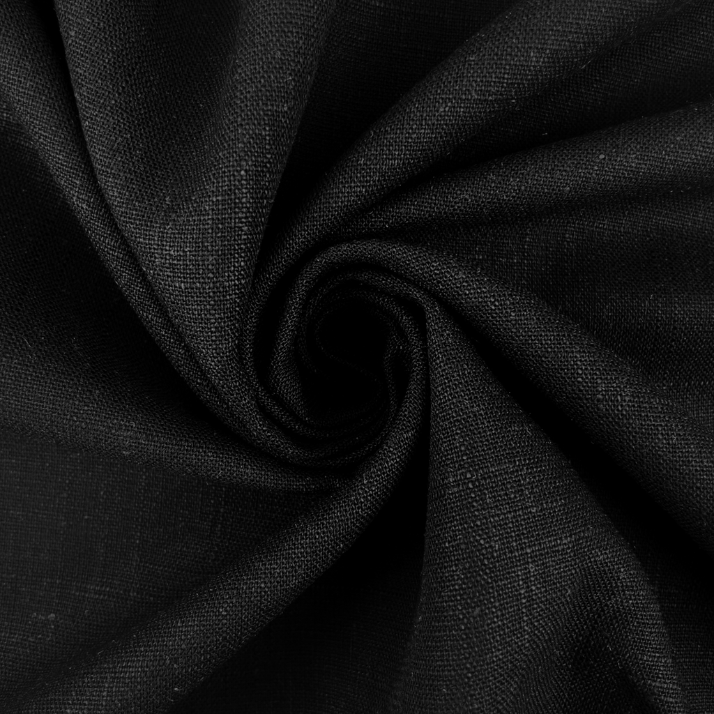 Viskose Leinen Uni - Schwarz
