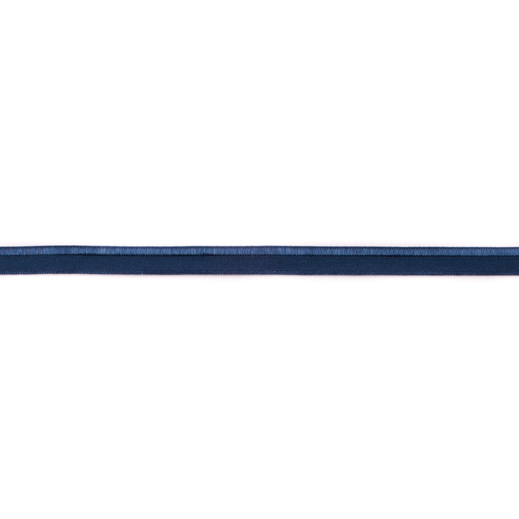 Elastisches Paspelband in Dunkelblau / Navy, 10mm Breite, hochwertige Meterware aus Polyamid-Mix für Sportmode, Lingerie und flexible Konturen.