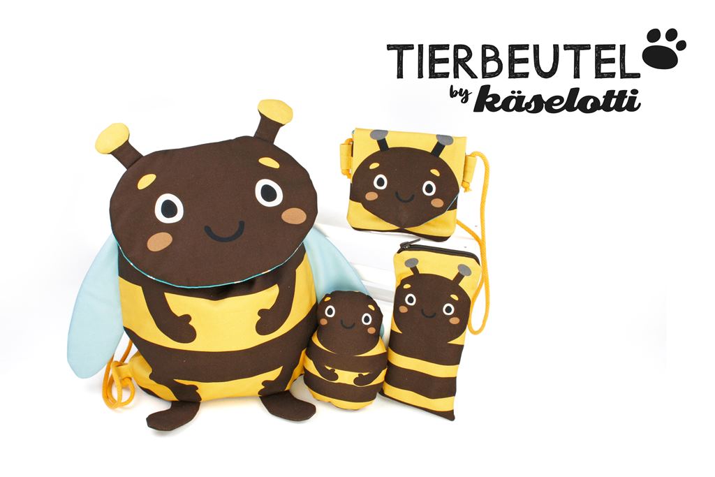 Canvas - Taschen Panel - Tierbeutel by käselotti - 80cm x 150cm - Biene