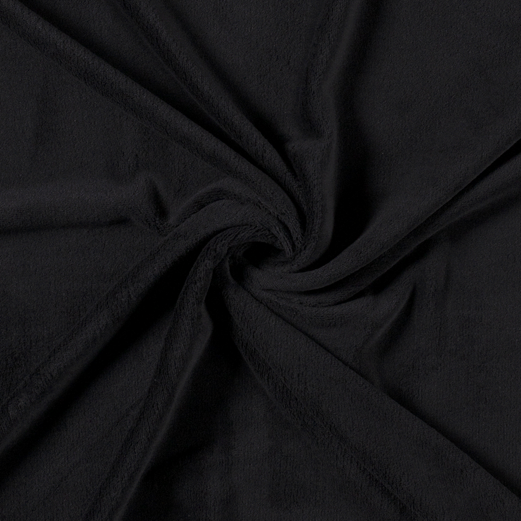 Coral Fleece - Fleece Stoff - Uni - Schwarz