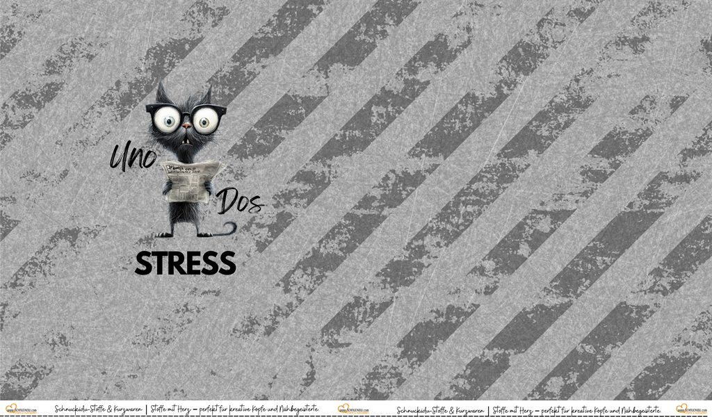 Panel Eigendesign  - French Terry - ca. 80x145cm - Uno Dos STRESS Sofortkauf