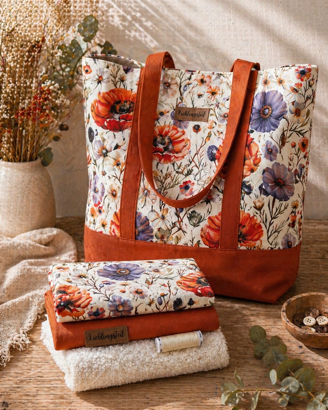 Stoffpaket Eigendesign Mohnblumenfeld | Limitierte Näh-Box kaufen | Schnuckidu