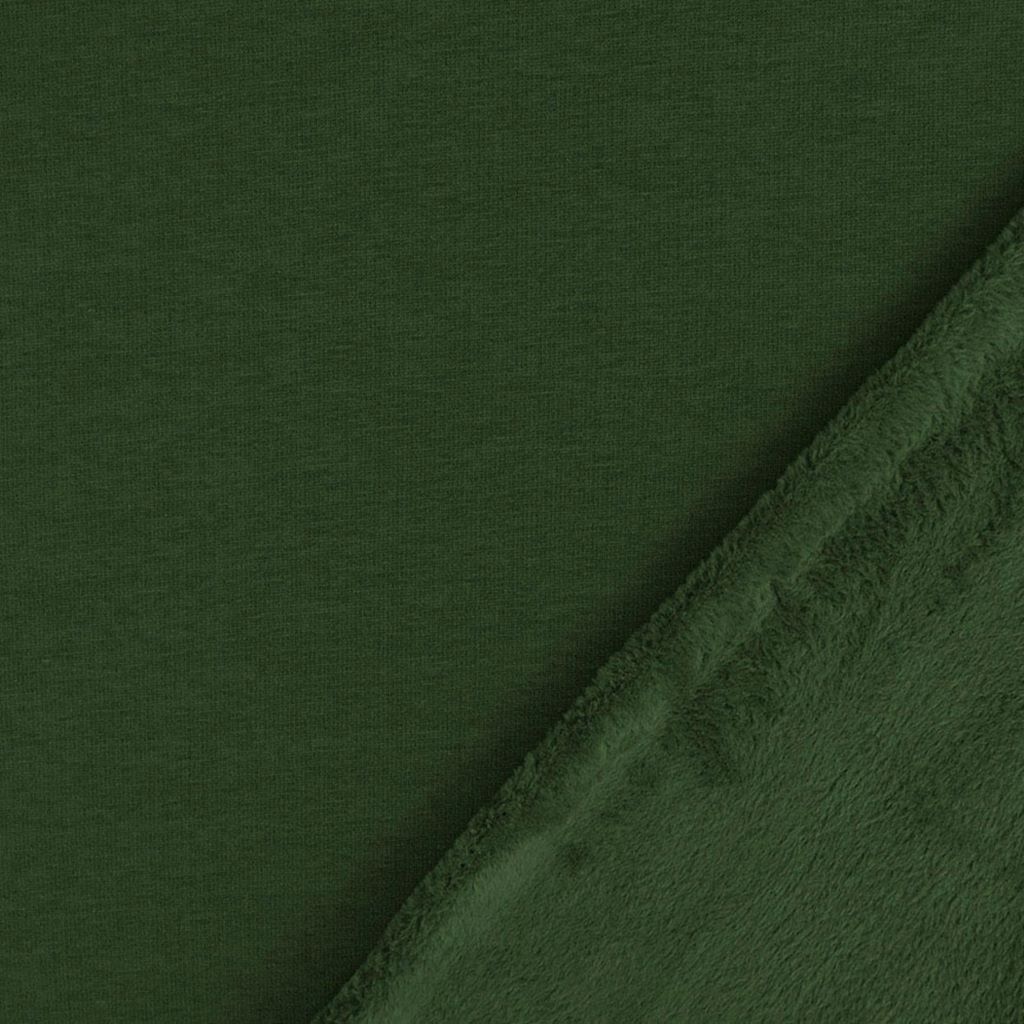 Alpenfleece - Sweat mit Plüschfell-Abseite - Uni - Waldgrün