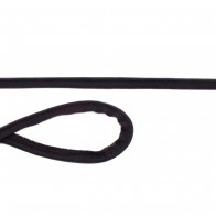 Elastisches Jersey Paspelband in Schwarz, 10mm Breite, Compact-Baumwolle mit Elasthan, hochwertige Meterware für Kleidung, T-Shirts und flexible Nähte.