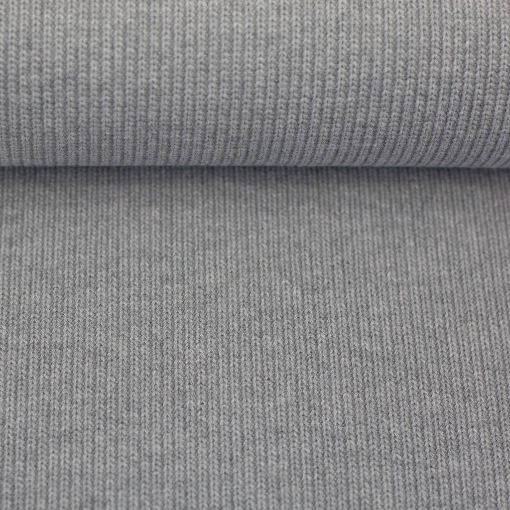 Swafing Baumwollstrick Jin in Grau Melange, feiner Strickstoff, 97% Baumwolle 3% Elasthan, 320g/m², Vorbestellung September/Oktober 2026