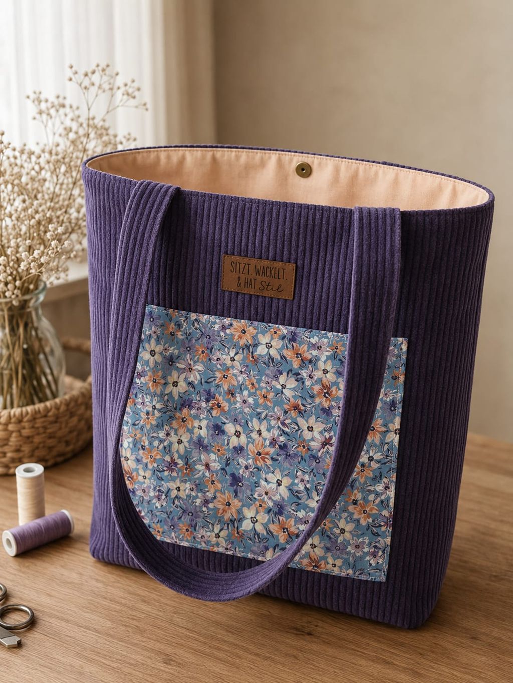 Stoffpaket Lila Blumen | Limitierte Näh-Box kaufen | Schnuckidu
