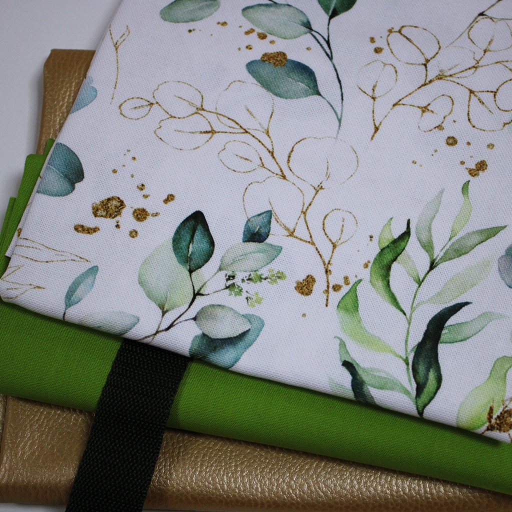 Stoffpaket  - Schnuckidu Stoffpaket -  Taschenpaket Eukalyptus - Weiß