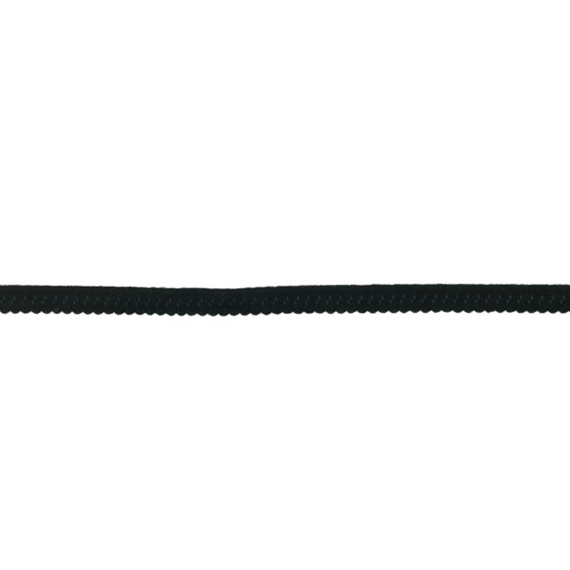 Elastisches Schrägband Luxus Polyamid - glänzend - Schwarz mit Herzchen