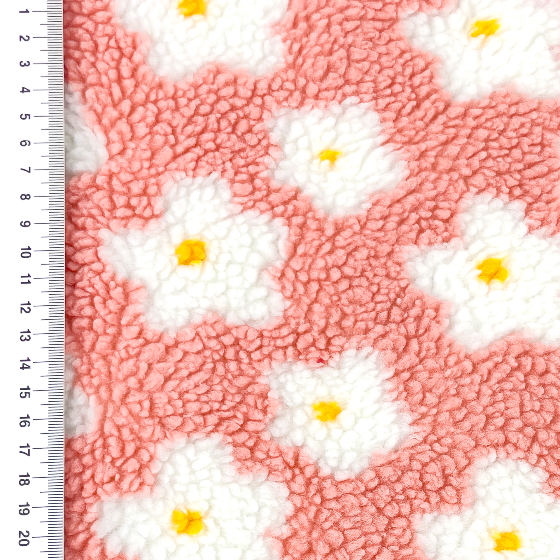 Altrosa Teddyplüsch Fleece Stoff mit floralem Struktur-Muster Meterware