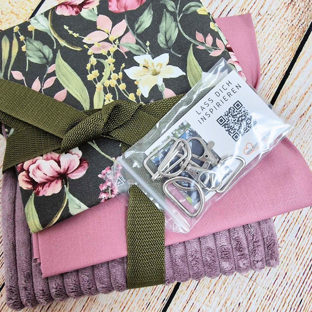Stoffpaket  - Taschenpaket - Cord - Blumenwiese