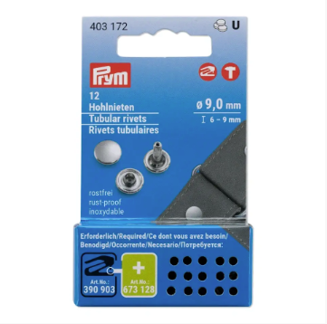 PRYM - PRYM  VARIO Creative Tool - Hohlnieten 6-9mm - 12 Stück - Silber