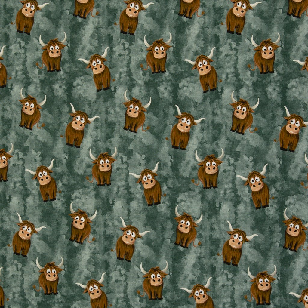 French Terry - Swafing - Holy Cow by mrs. Mint design - Kombistoff - Smaragd