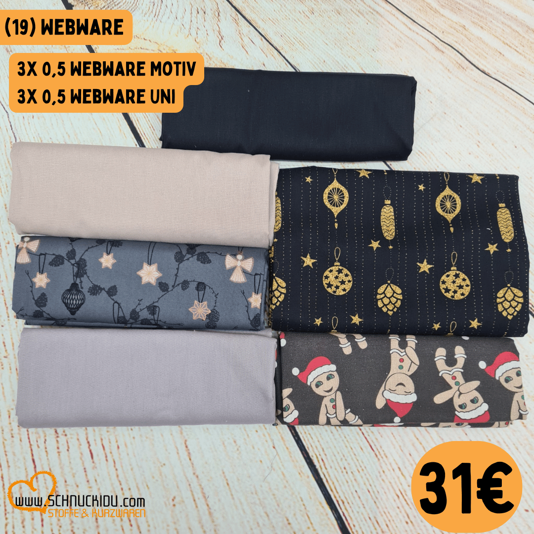 Stoffpaket - Unikat - Webware Weihnachten