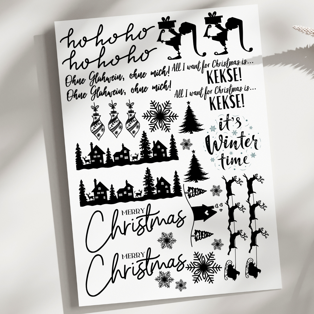 UV Sticker - Rubbelsticker - Handmade - Weihnachtskekse - 16cm x 22cm