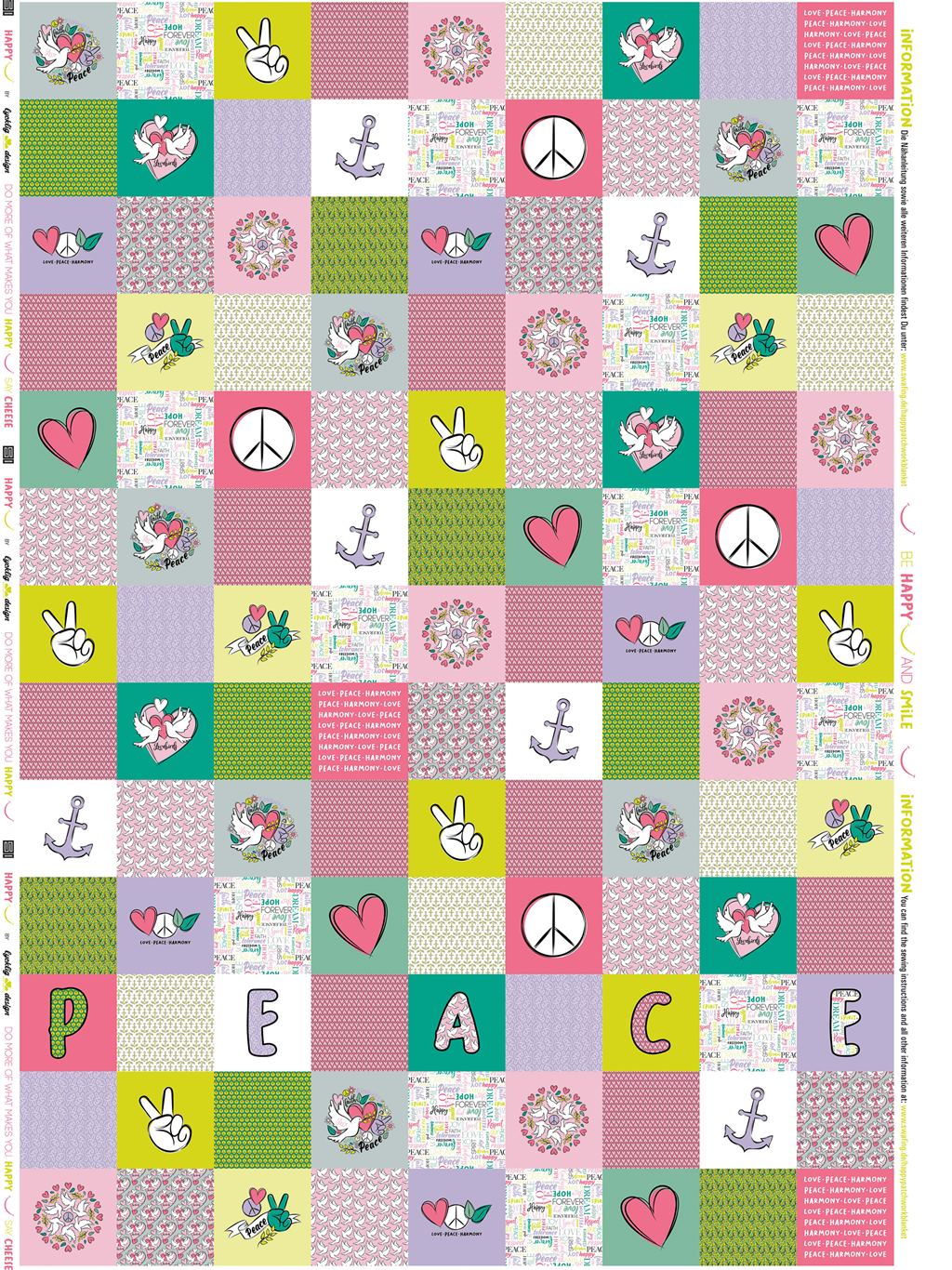 Patchwork Baumwolle - Happy Patchwork Blanket by lycklig design - Rosa