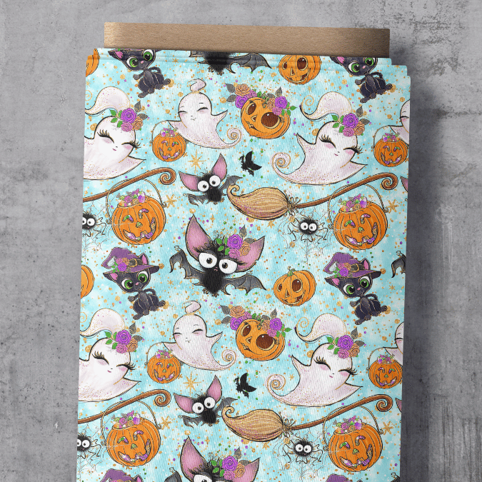 VORORDER - Eigendesign - Halloween Cuties auf türkisem Grund