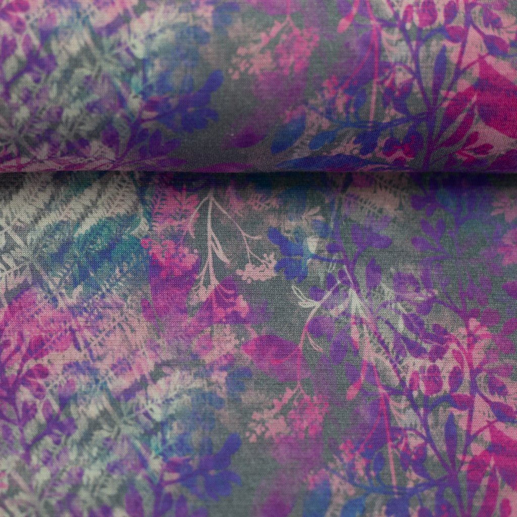 Alpenfleece - Sweat Stoff mit Plüschfell-Abseite - Swafing -  Isla - Blütenzweige Alpenfleece - Sweat Stoff mit Plüschfell-Abseite - Swafing -  Isla - Blütenzweige