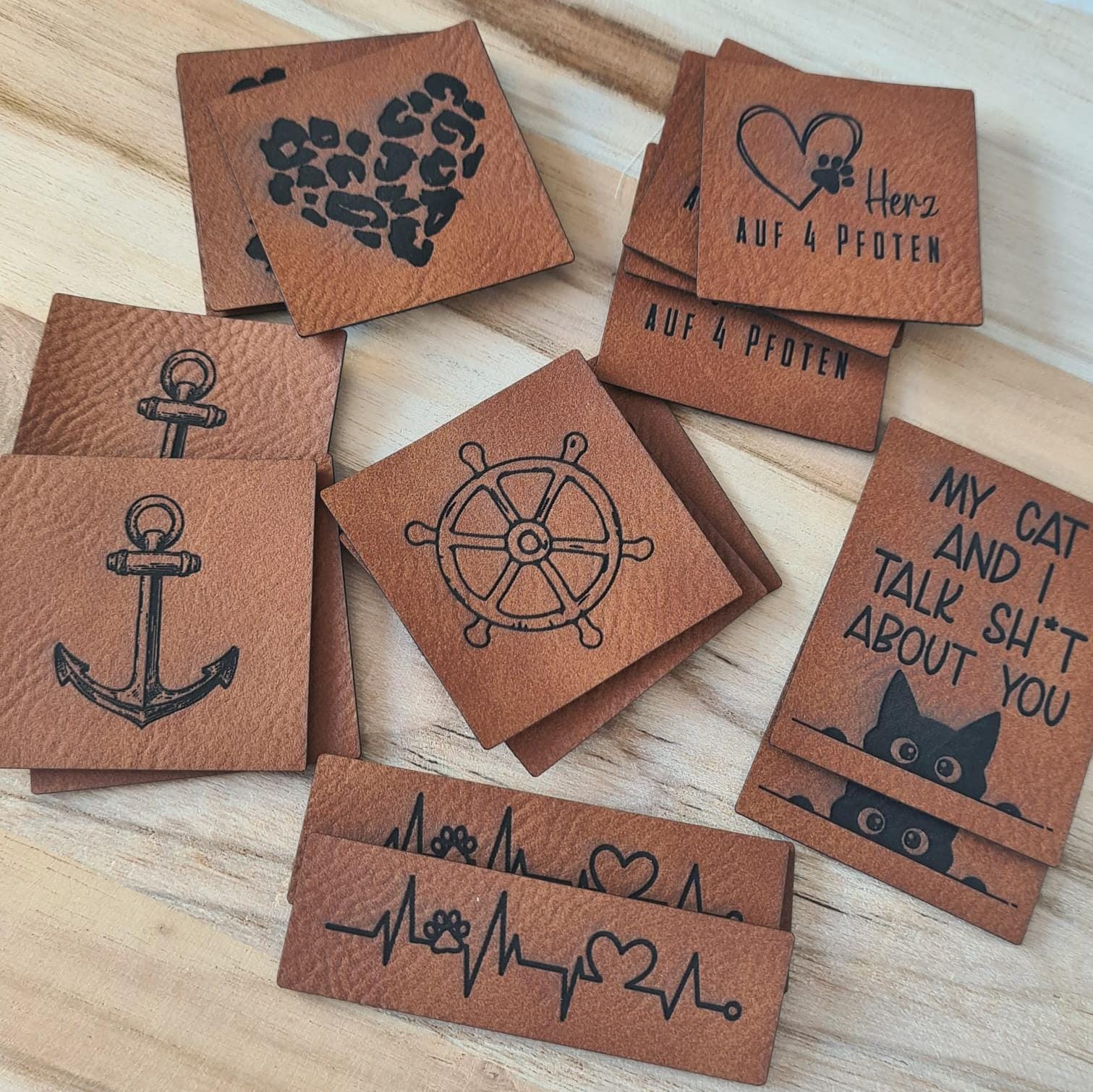 Wunsch Label personalisiert - Individuelle Kunstleder-Nählabels – personalisiert & vegan