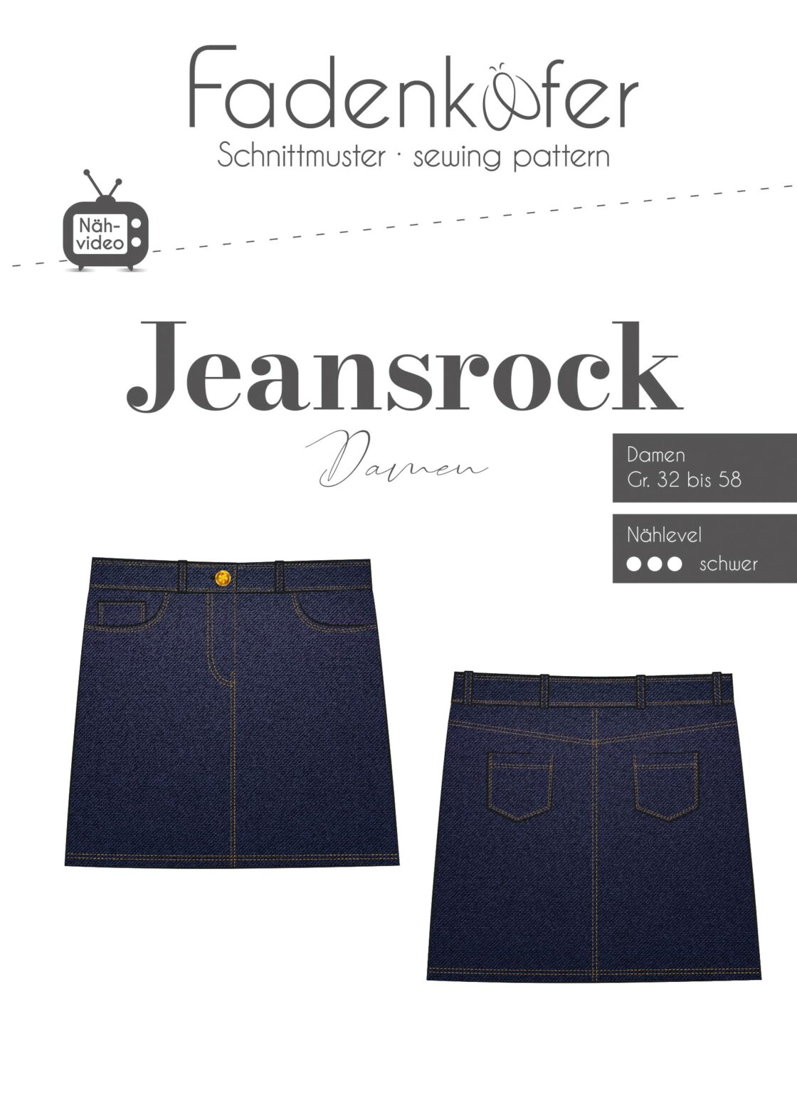 Papierschnittmuster Fadenkäfer - Jeansrock für Damen