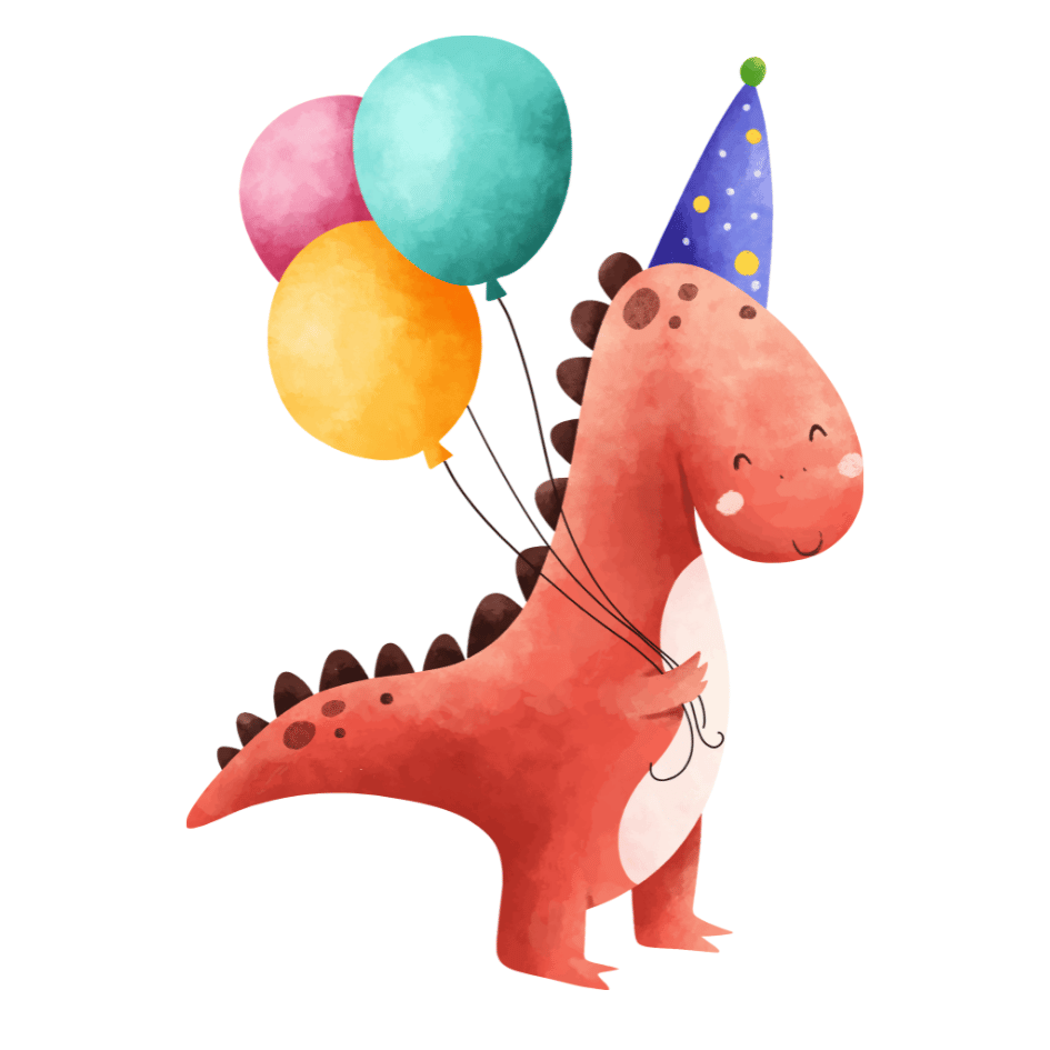 Bügelbild - Plott - Partydino - 9,9cm x 14cm