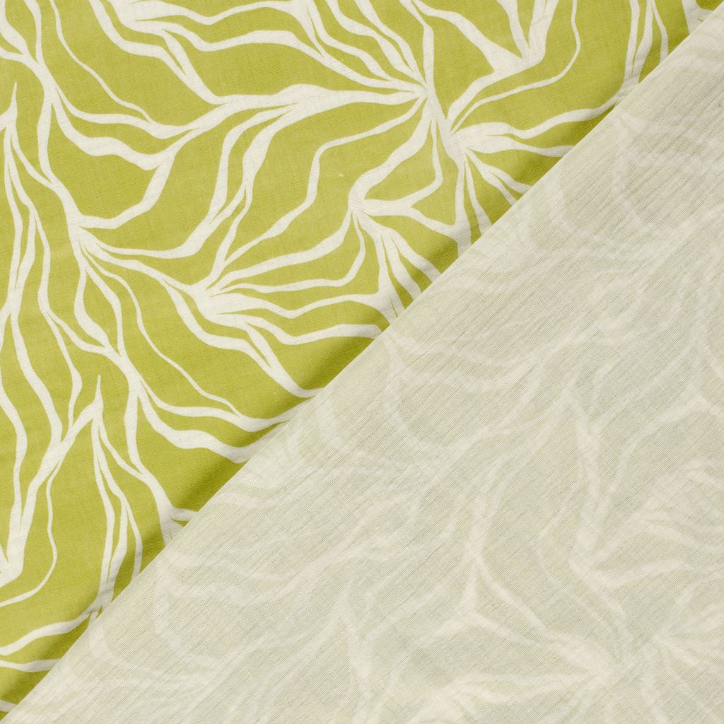 Musselin - Baumwolle - Digitaldruck - Muster in Lime