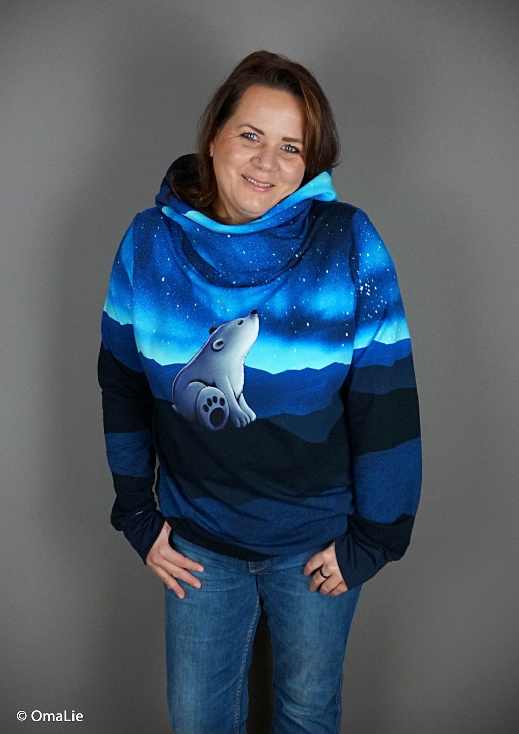 Vororder - Panel - Sweat - On the Rocks by Thorsten Berger - Eisbär unter Sternenhimmel - 85cm