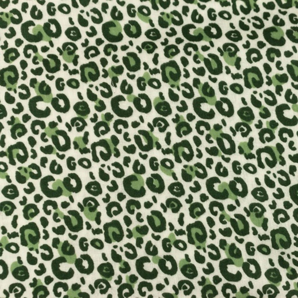 Musselin - Double Gauze - Mullstoff - Leoprint in Grün