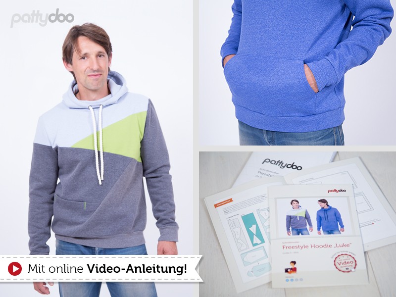 Pattydoo - Schnittmuster Luke Freestyle Hoodie by pattydoo Pattydoo - Schnittmuster Luke Freestyle Hoodie by pattydoo