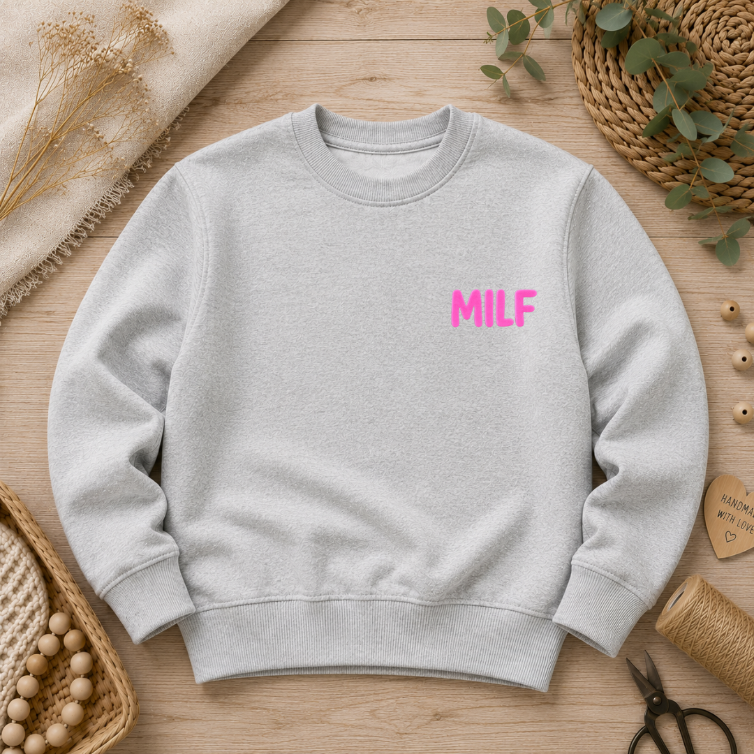 Flock-Patch - Zum Aufbügeln - MILF - Neon Pink