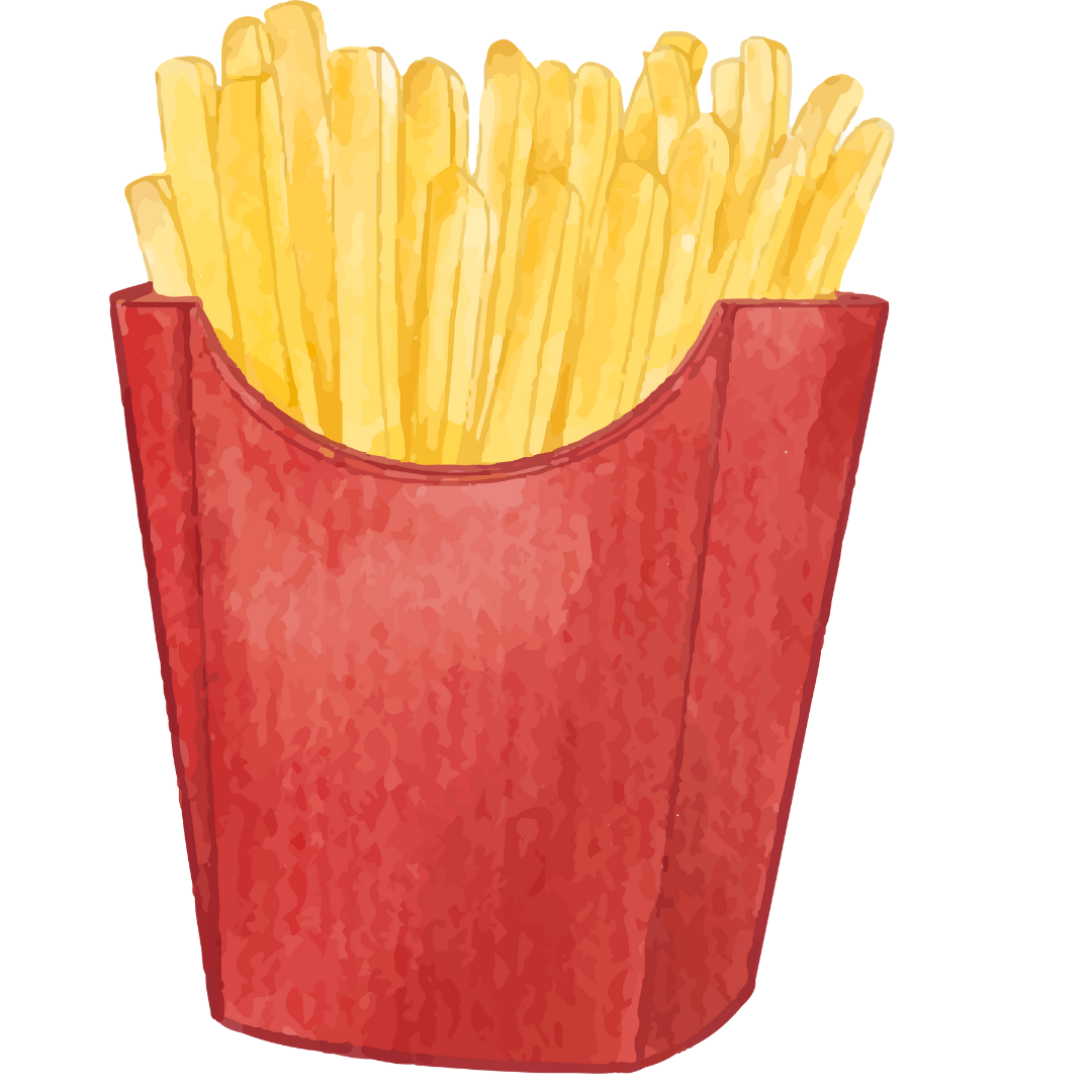 Bügelbild - Plott - Pommes - 8,2cm x 11,3cm