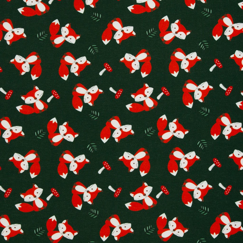 Sweat leicht angeraut - Swafing - Cosy - Füchse auf Grün Sweat leicht angeraut - Swafing - Cosy - Füchse auf Grün