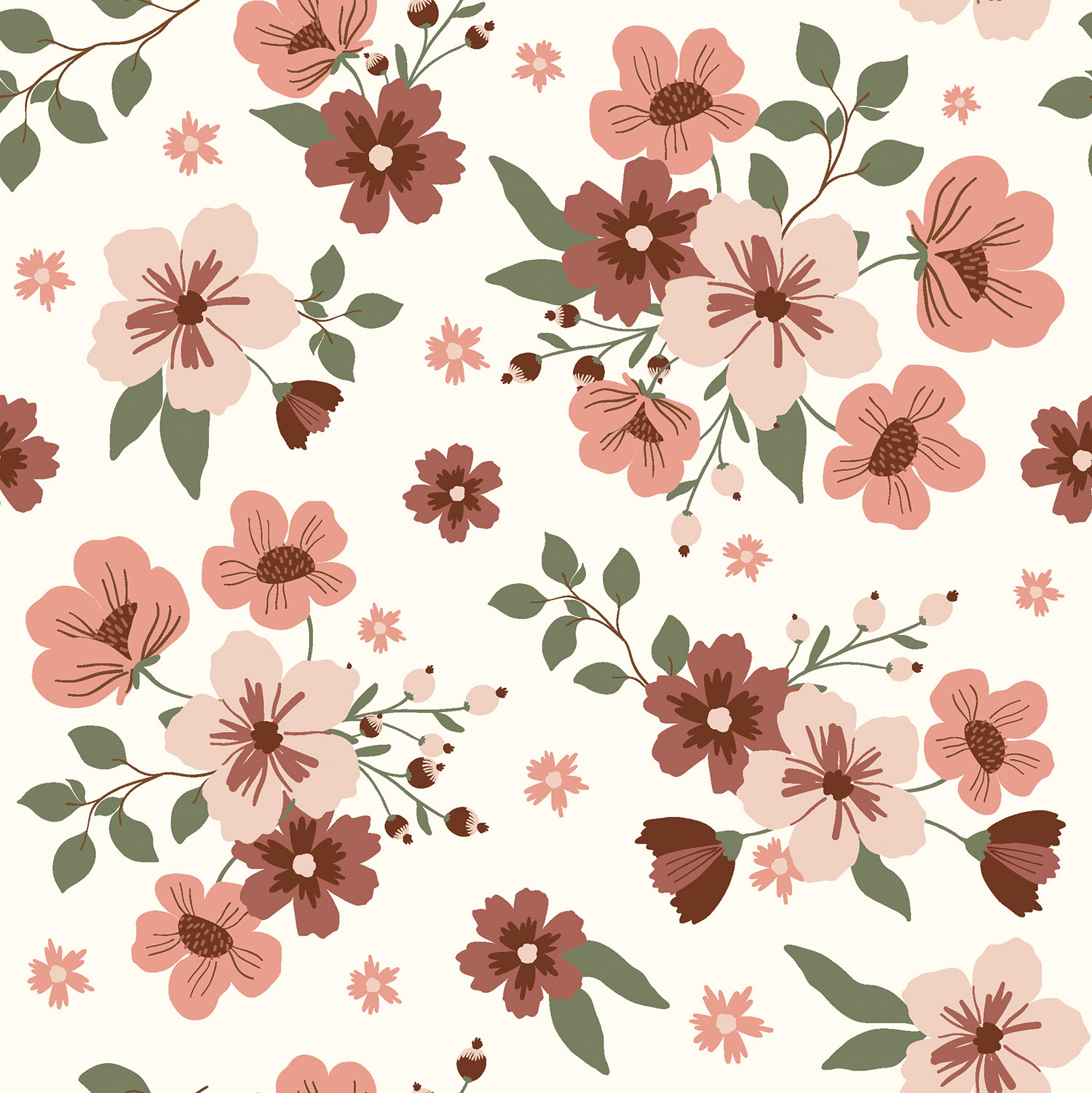  Motivjersey - Digitaldruck - Blümchen