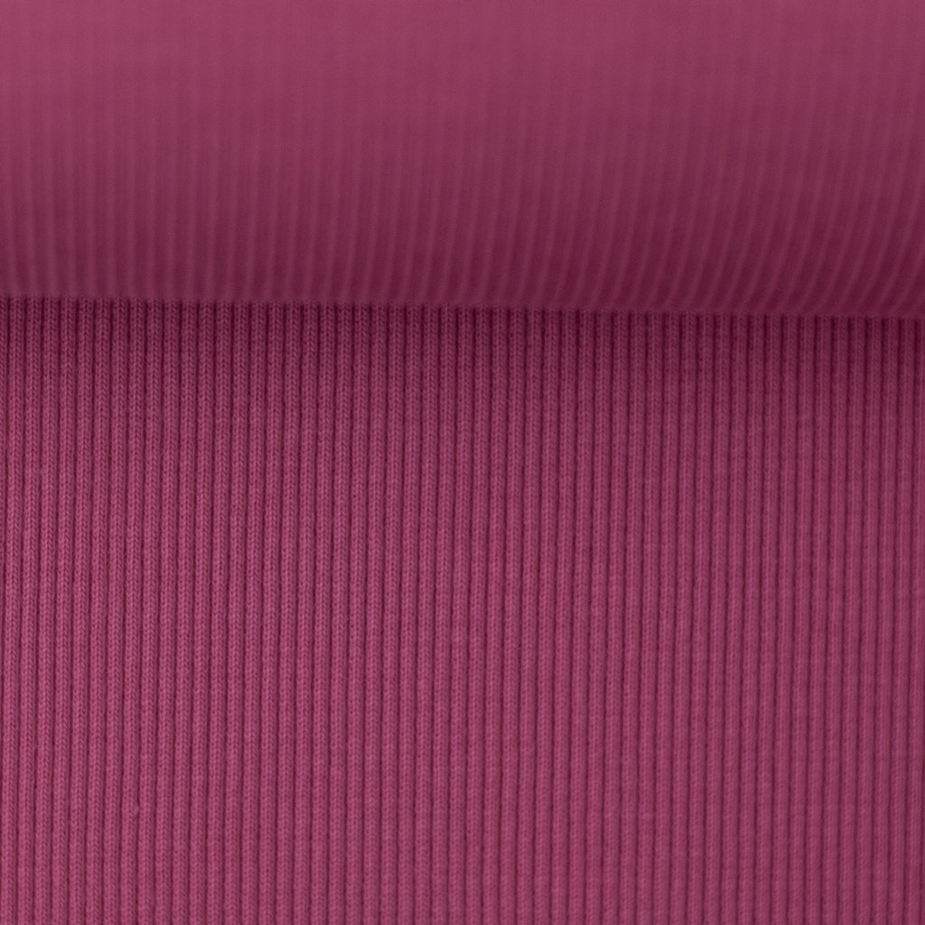 Fuchsiafarbenes Rippbündchen Tessa von Swafing mit grober Rippstruktur