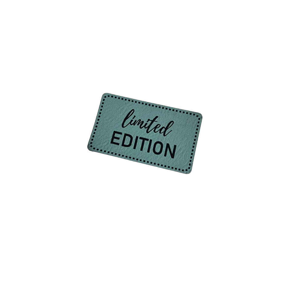 Label - Kunstleder - Smaragd - 5cm x 3cm - Limited Edition