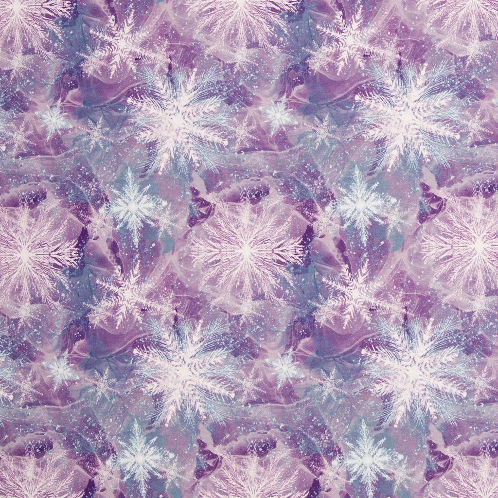 Swafing Modal French Terry Eisblumen by Christiane Zielinski, Design Eiskristalle, 46% Baumwolle 46% Modal 8% Elasthan, winterlicher Sommersweat, Vorbestellung 2026