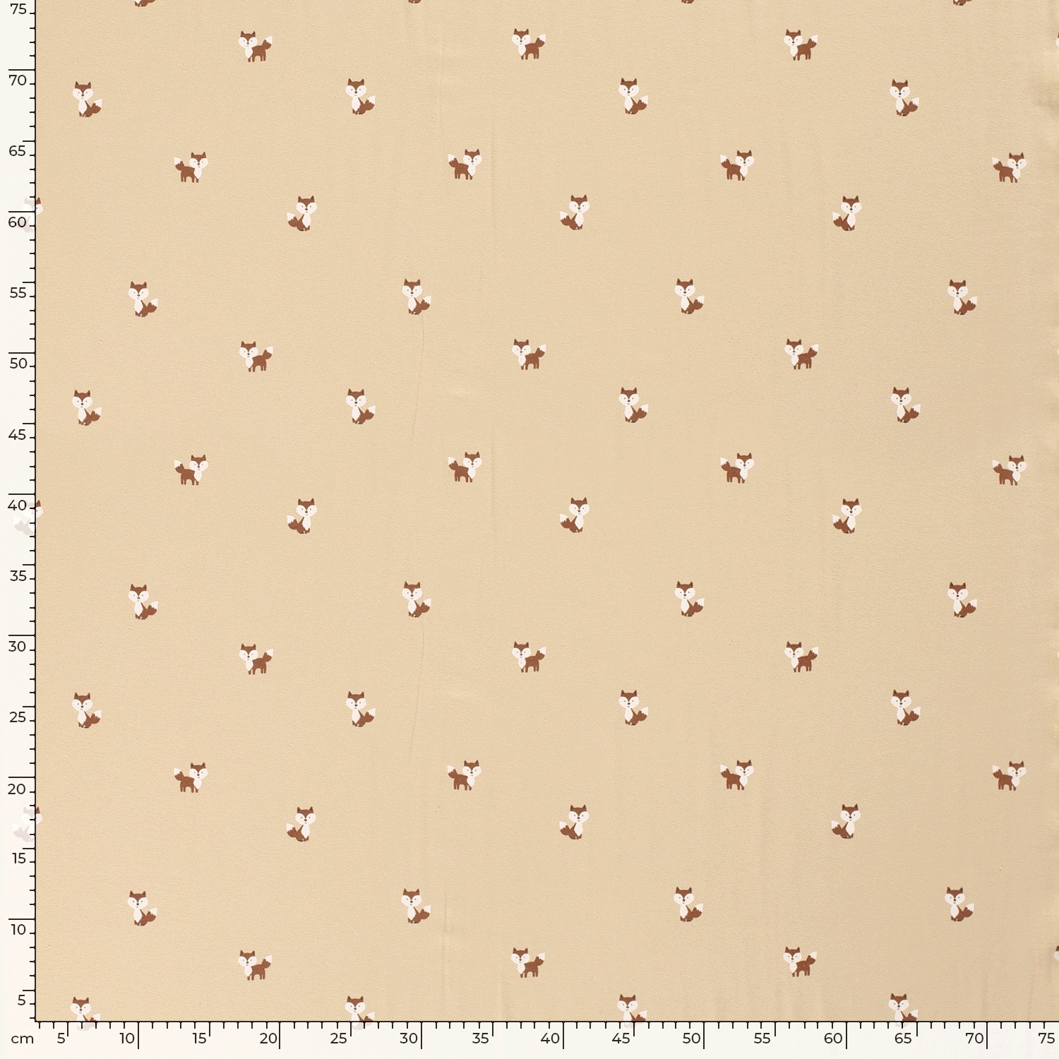  Motivjersey - Digitaldruck - Füchse in Beige