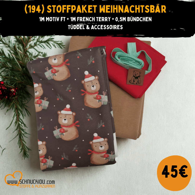 Stoffpaket - UNIKAT - Weihnachtsbär