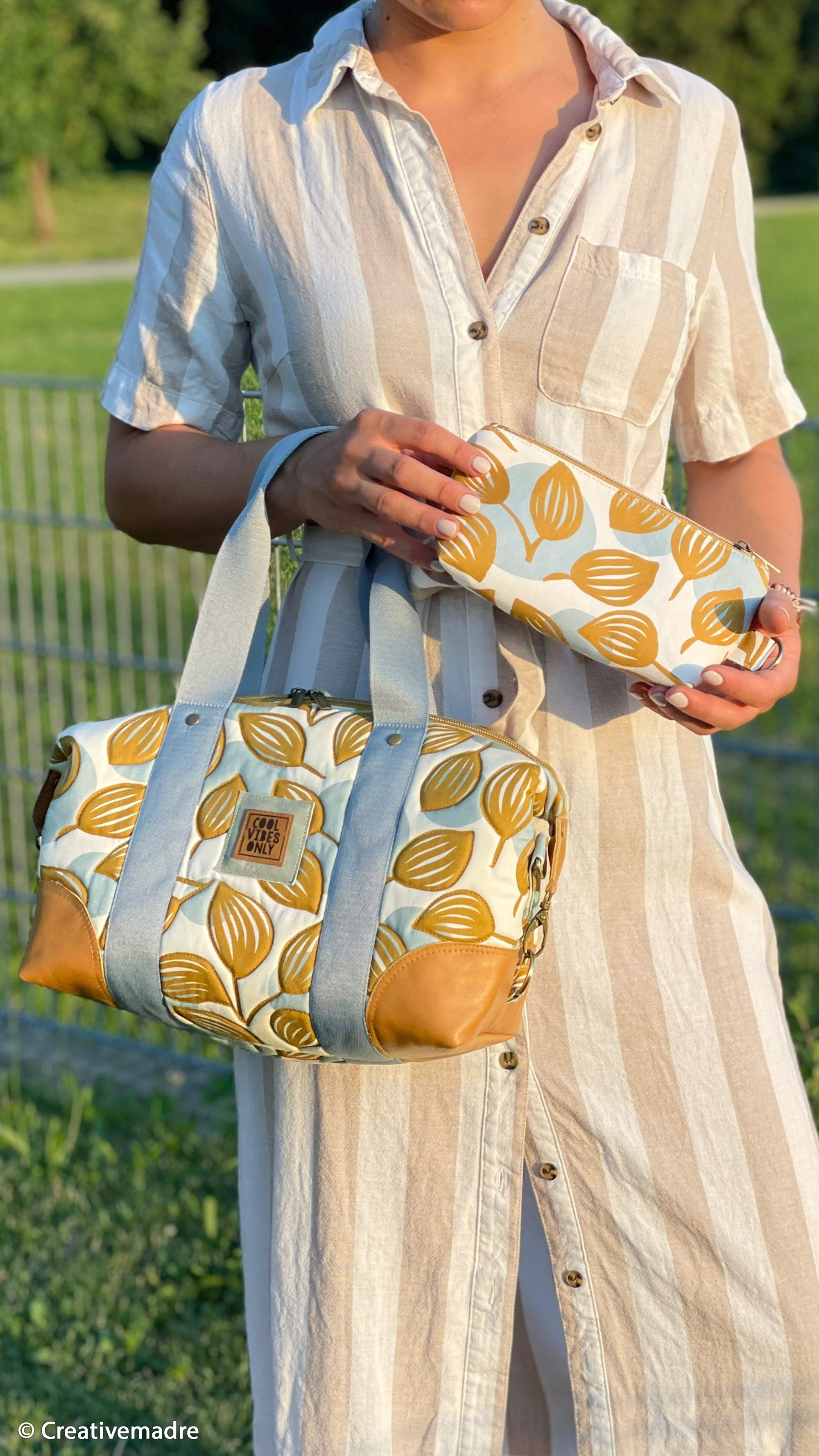 Canvas - Dekostoff - Swafing - Dots & Leaves by Emjo Design - Senf