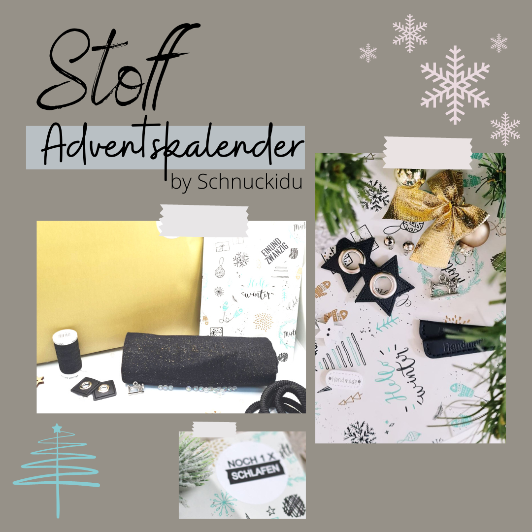 Stoff Adventskalender 2022 für Frauen XL Variante (12 Meter Stoff, 8 Meter Tüddel, 14 Tüddelteile) - sofort lieferbar