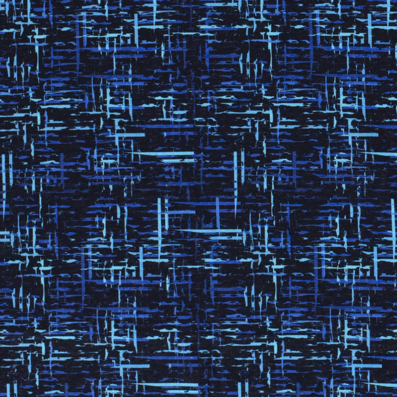 Sweat - Sweat Stoff - Motivsweat - Digitaldruck - Streifenmuster in Blau