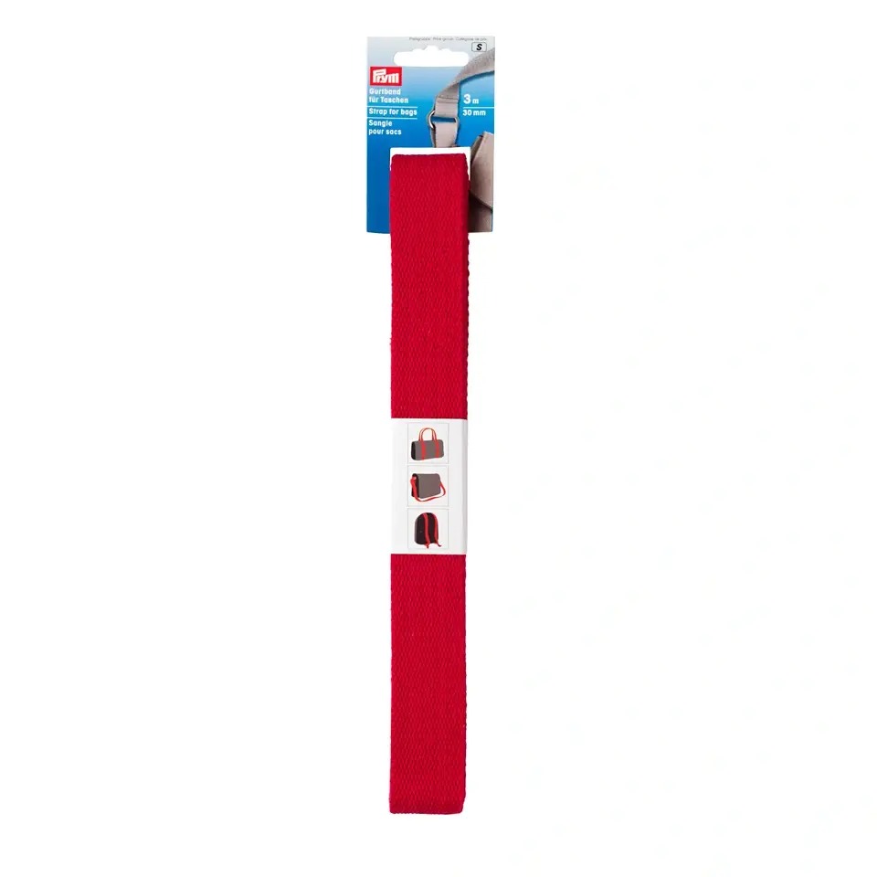 Taschengurtband - Gurtband - 30mm - Uni - Rot - 3m Packung