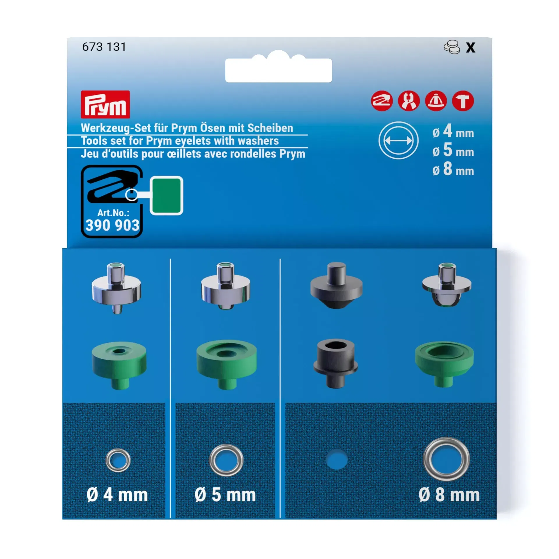 PRYM - PRYM  VARIO Creative Tool - Werkzeugset Ösen 4/5/8mm PRYM - PRYM  VARIO Creative Tool - Werkzeugset Ösen 4/5/8mm