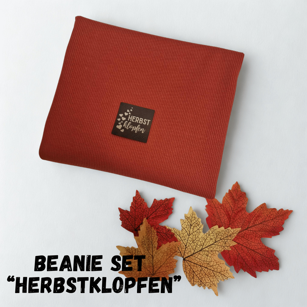 DIY Nähset - Stoffpaket - Hipster Beanie - Herbstklopfen