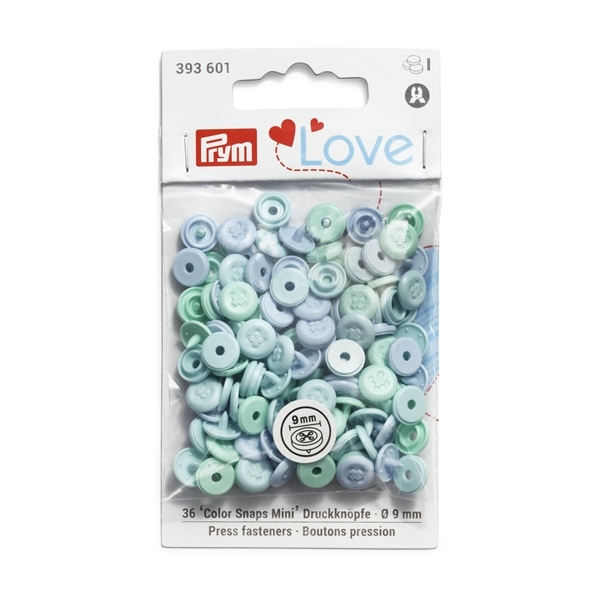 Prym - Druckknopf 'Color Snaps' Mini Annähoptik. Prym Love. hellblau 393601