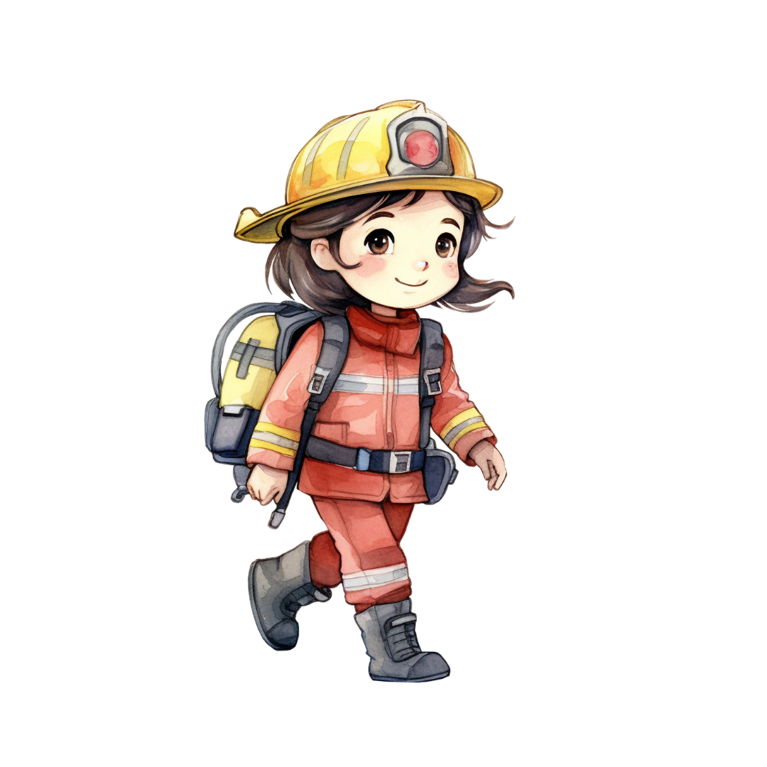 Bügelbild - Plott - Feuerwehrfrau 6cm x 11,5cm